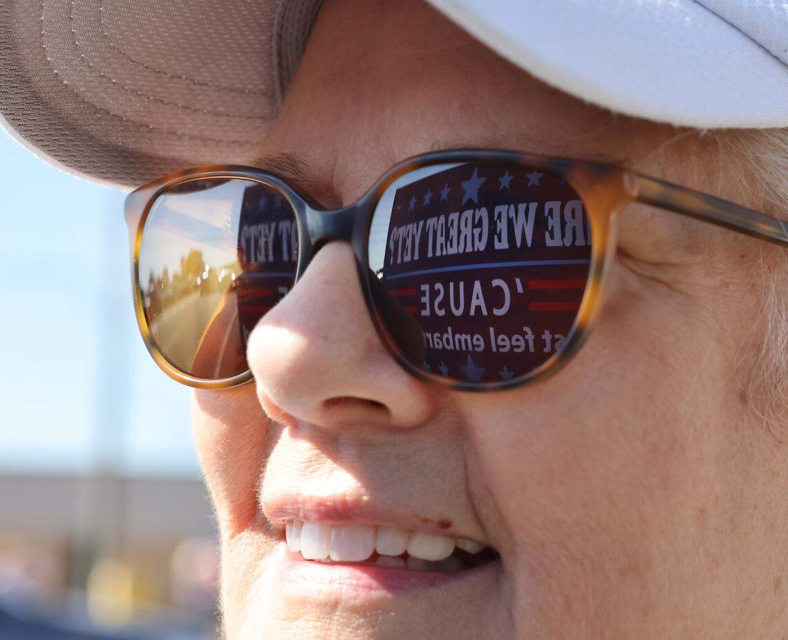 Hundreds of Indian Land and Fort Mill residents gathered across the street from Indian Land Middle School on Saturday, Oct. 18, as part of the national ‘No Kings’ protests against President Donald Trump.