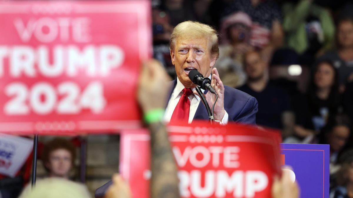 Former President Donald Trump speaks to thousands Friday, Feb. 23, 2024 in Rock Hill, S.C.