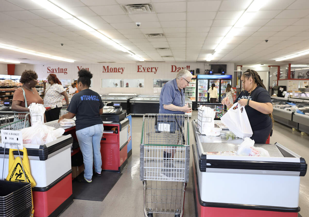 Shoppers check out at The Meat Center in Lancaster on Tuesday, June 30, 2026.