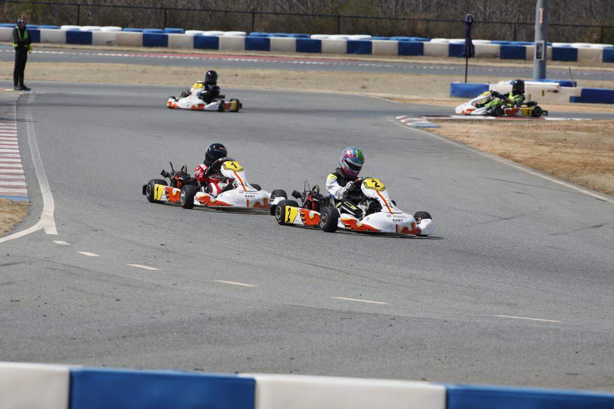 Isabella Robusto, a Fort Mill teenager, and seven other young drivers raced go-karts and were tested on general knowledge during a combine at Go Pro Motorplex in Mooresville in March.