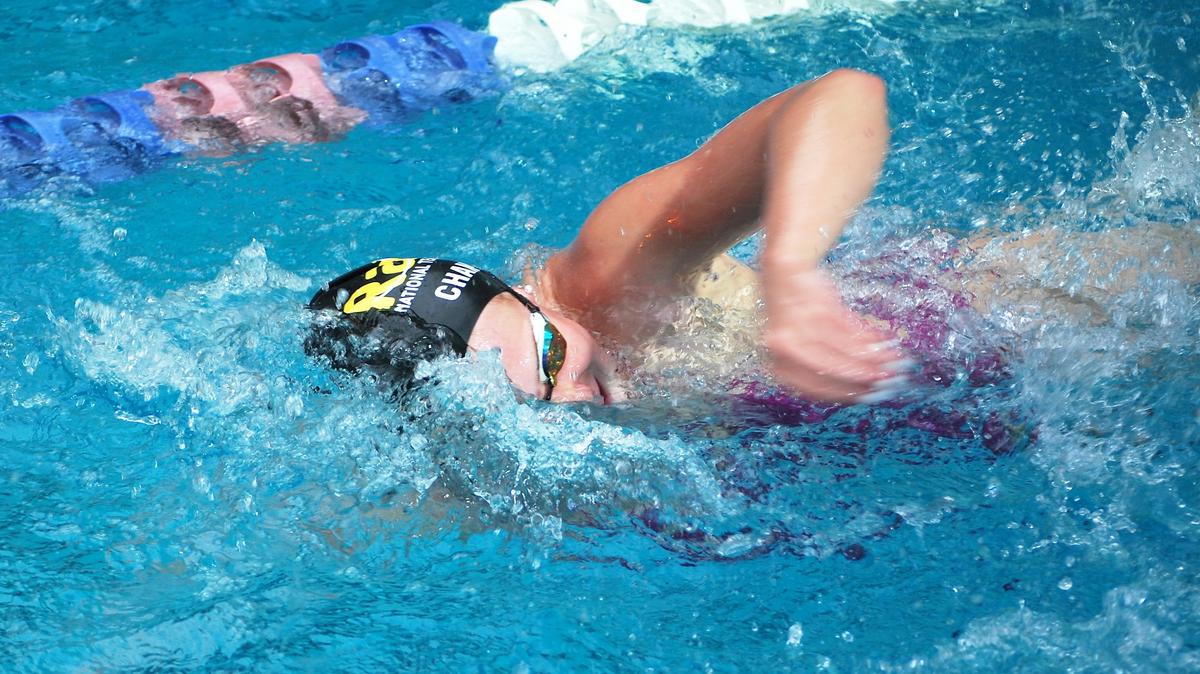 Fort Mill’s Aubrey Chandler swims during a recent practice for the Jackets. A senior, Chandler will be counted on as a leader for the Jackets.