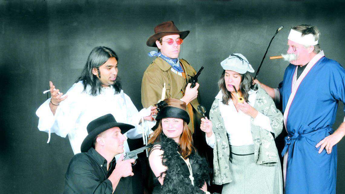 Tamara Altman of Rock Hill, Joe Burnette of Rock Hill, Ashley Faison of Tega Cay, Raj Karottukunnel of Rock Hill, Steve Lancaster of Charlotte, and Hugh Loomis of Fort Mill star in "Murder and Mayhem at the City Club," written by Greg Paxton.