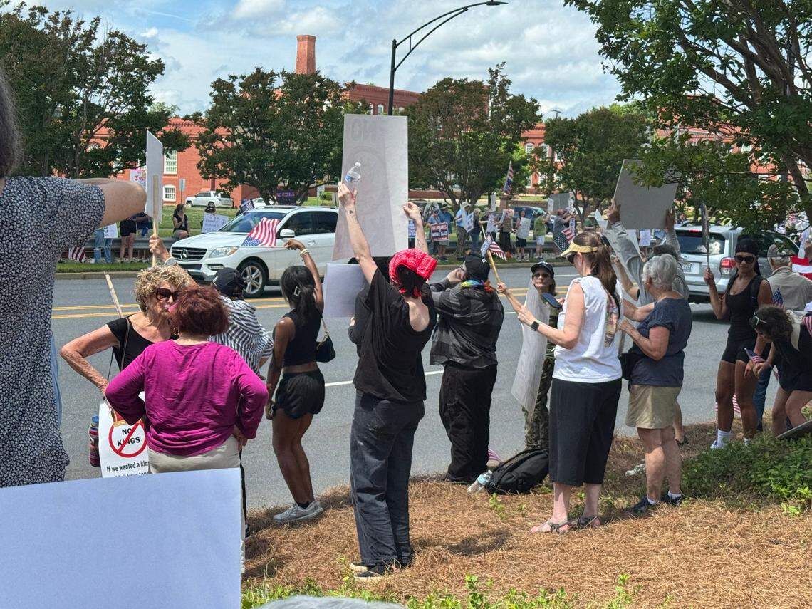 Protesters gather in Rock Hill for ‘No Kings, anti-Trump’ rally Saturday, June 14, 2025