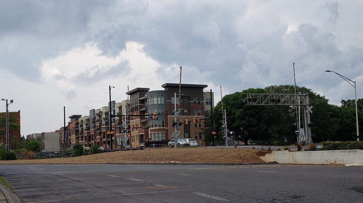 Clouds filled the skyline Monday afternoon in downtown Rock Hill. The clouds were an indicator that for  the next few days we can expect rain.