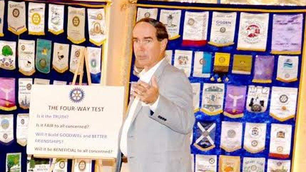 Rotary Club of Rock Hill is celebrating 100 years. Pictured is club president Frank Robards at one of Rotary Club’s meetings.