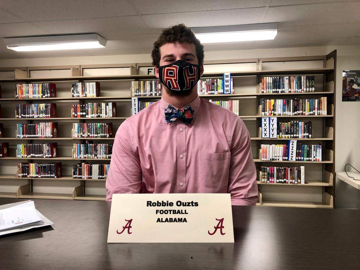 Robbie Ouzts, tight end for Rock Hill High School, signed to play football at Alabama on Wednesday.