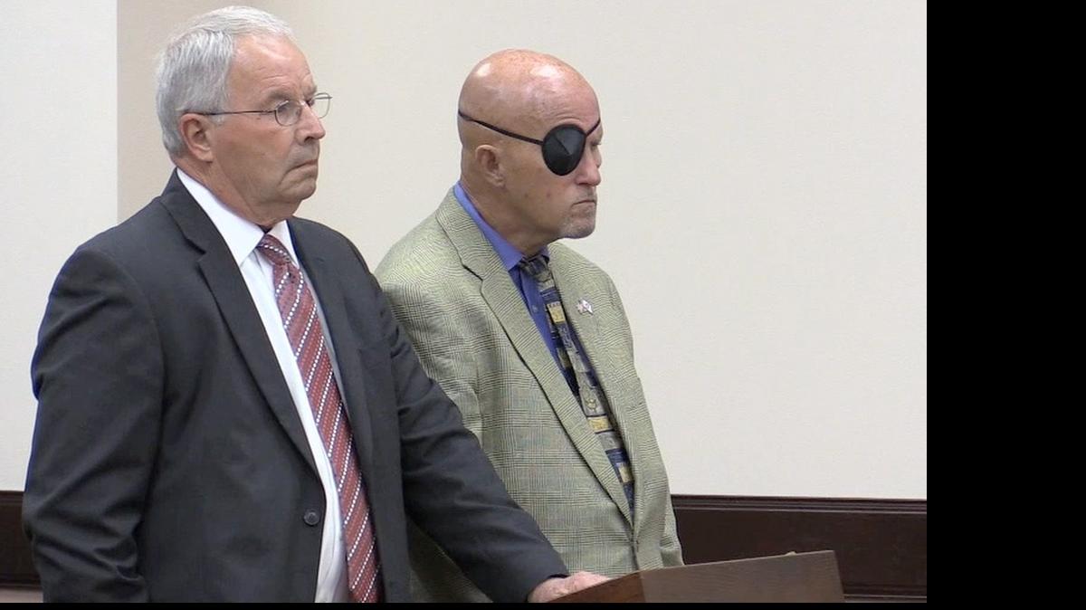 
Former Lancaster County Sheriff John “Johnny” Cauthen, right, pleaded guilty Thursday to damaging a neighbor’s home in Rock Hill last year by shooting items at it with a slingshot. He received a suspended sentence of 18 months probation and restitution. Seen next to Cauthen is his attorney, Francis Bell.
