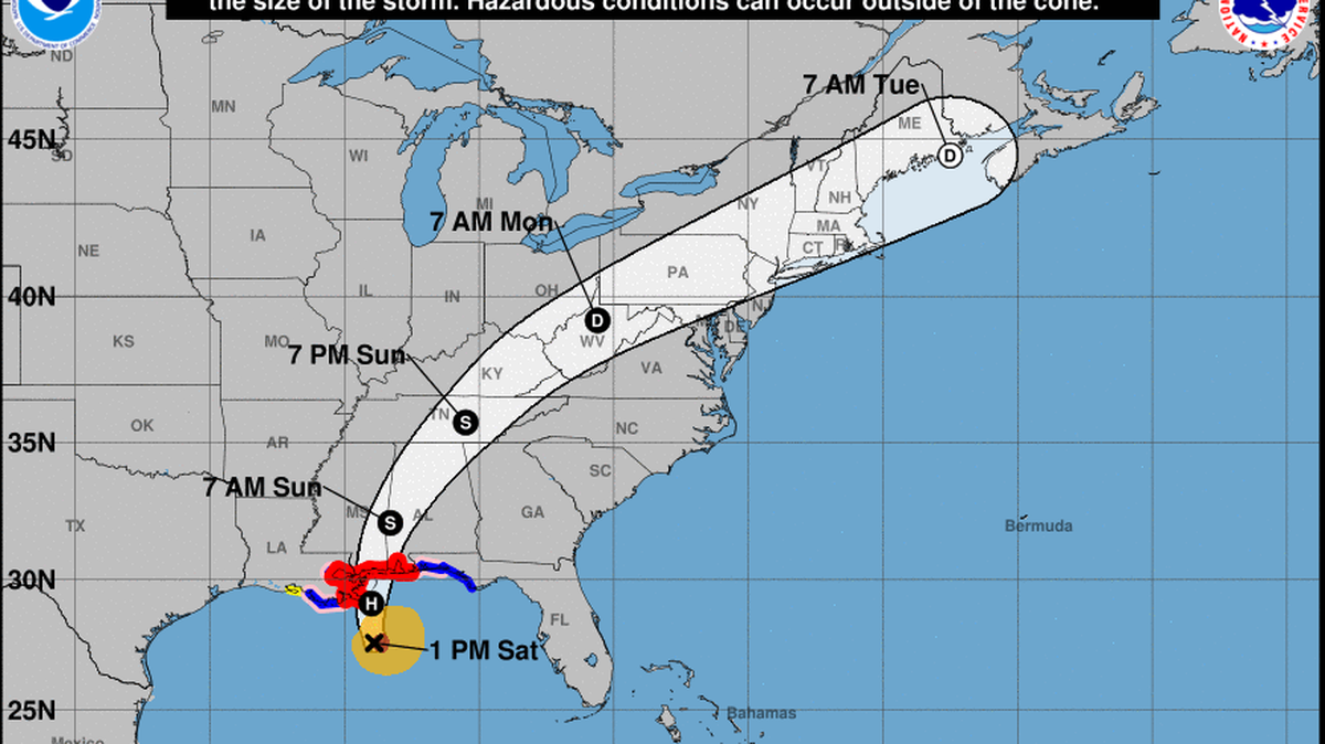 Hurricane Nate will make landfall Saturday evening.