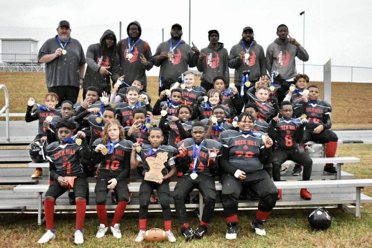 Rock Hill’s 10U All-Star football team pose for a picture after winning the state title in Easley this past weekend.