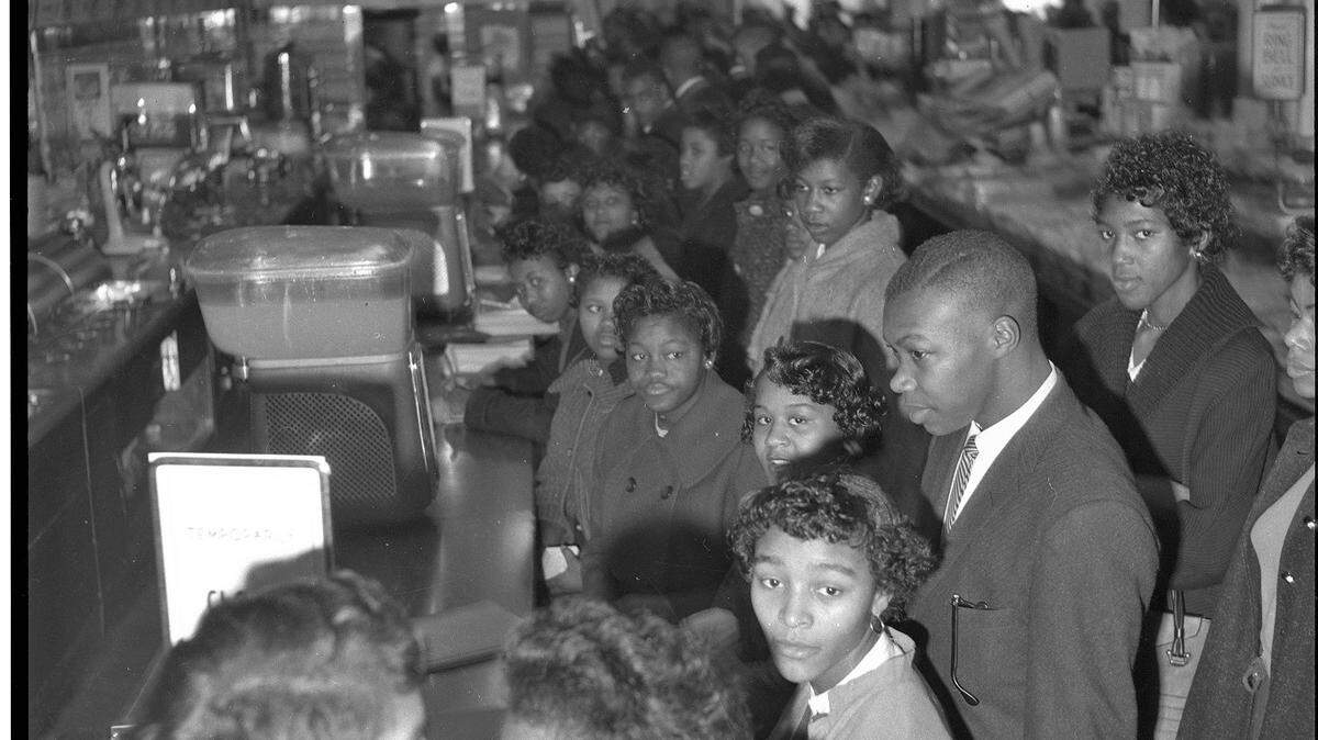Friendship College students at a 1960 sit in at what was then MCrory’s Five and Dime.