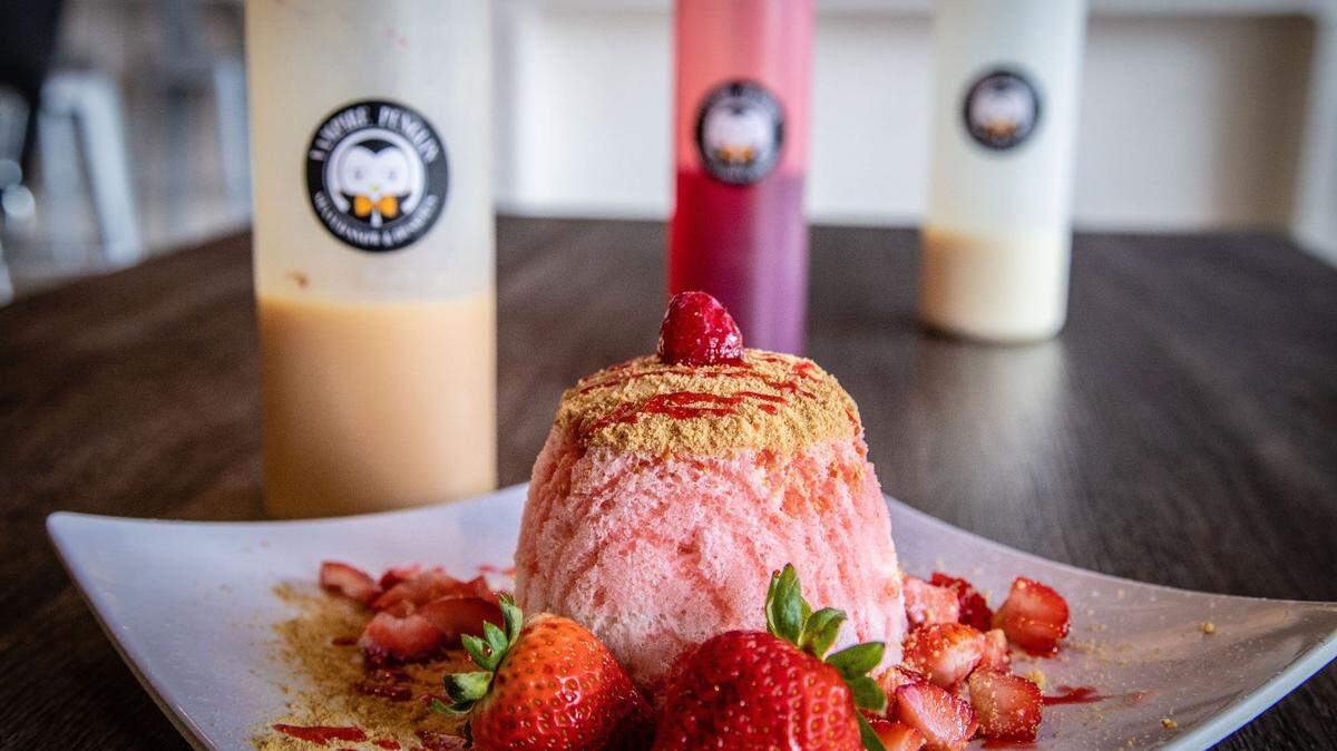 Vampire Penguin’s strawberry cheesecake snow.
