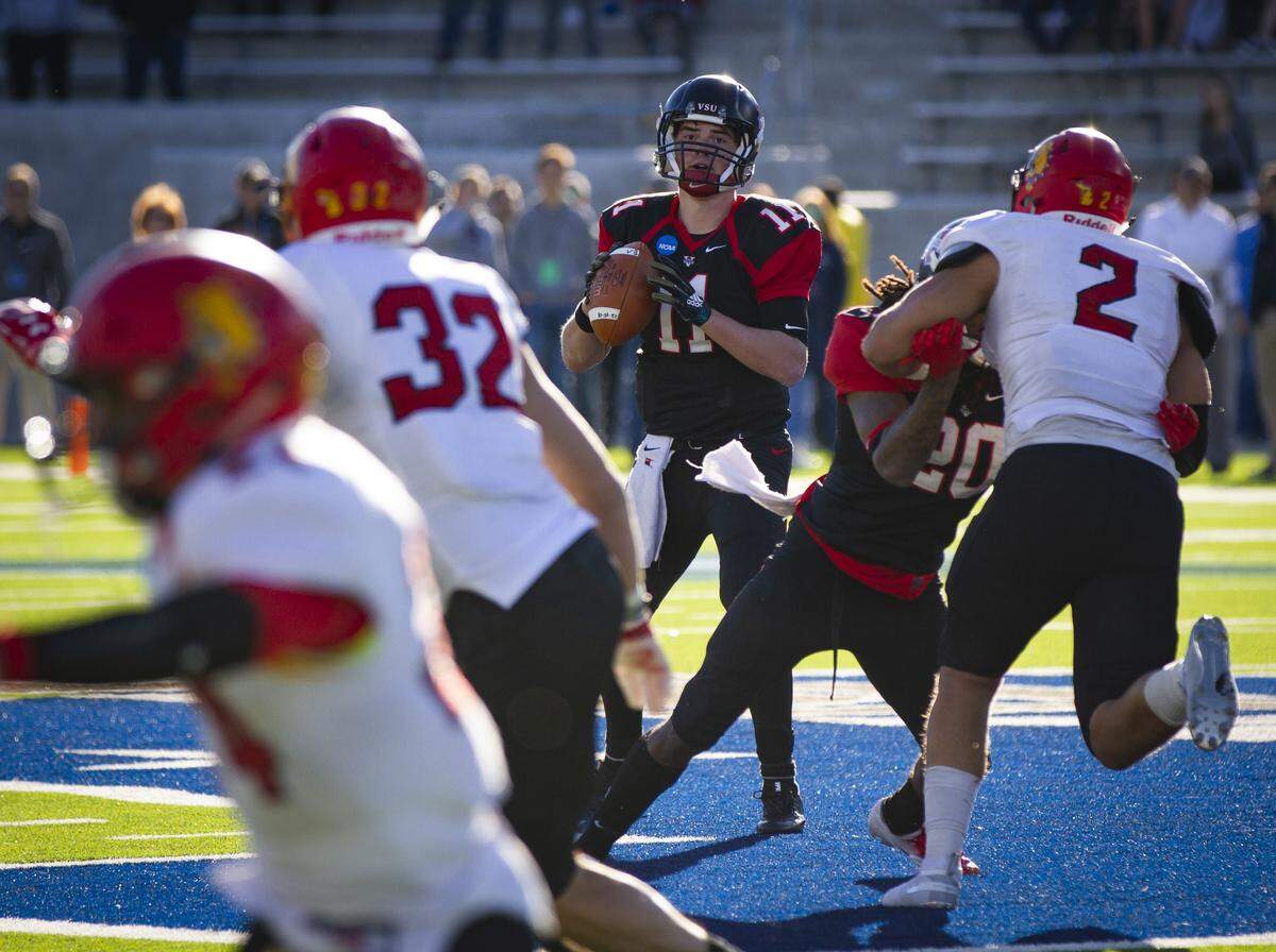 Fort Mill’s Rogan Wells threw for five touchdown passes during Valdosta State’s 49-47 win over Ferris State in the NCAA Division II national championship game last weekend.