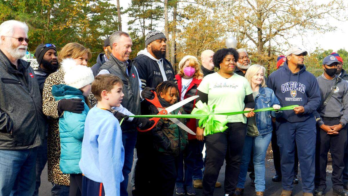 Saturday’s ribbon cutting ceremony, marking the opening of the improved Wylie Park.