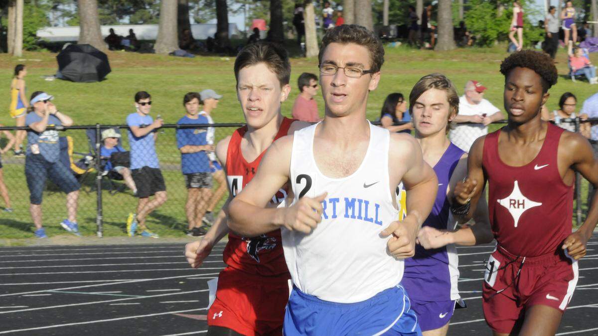Fort Mill’s Dalton Jones won the 1600 meters Region 3-5A championship, finished second in the 800 and also ran a leg on the region championship 4x800 relay unit.