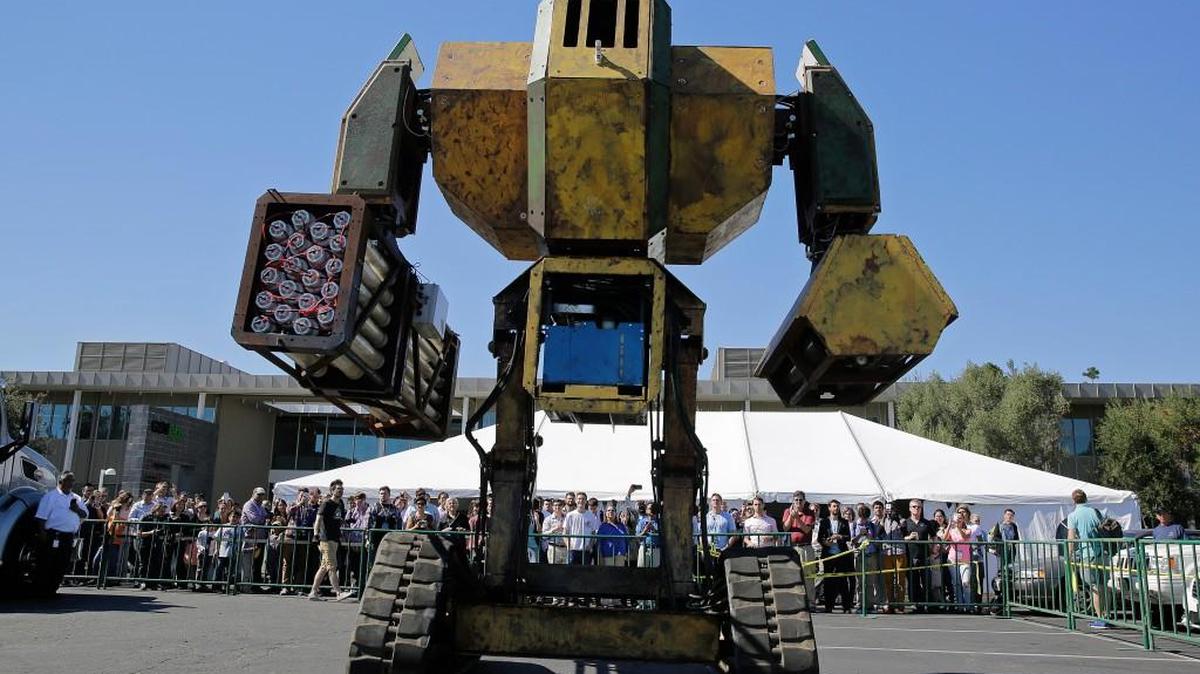 The MegaBots 15-foot-tall piloted Mark II robot.