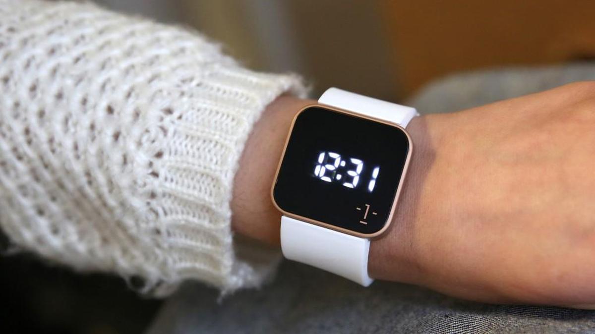 1Face watches, like this touch screen version, are tied to charitable causes, with portions of each sale supporting particular charities.