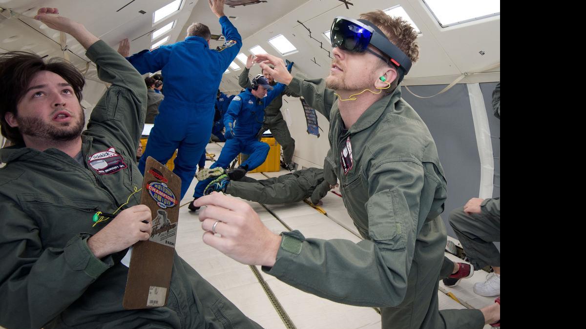 
NASA and Microsoft engineers test Project Sidekick on NASA’s Weightless Wonder C9 jet.
