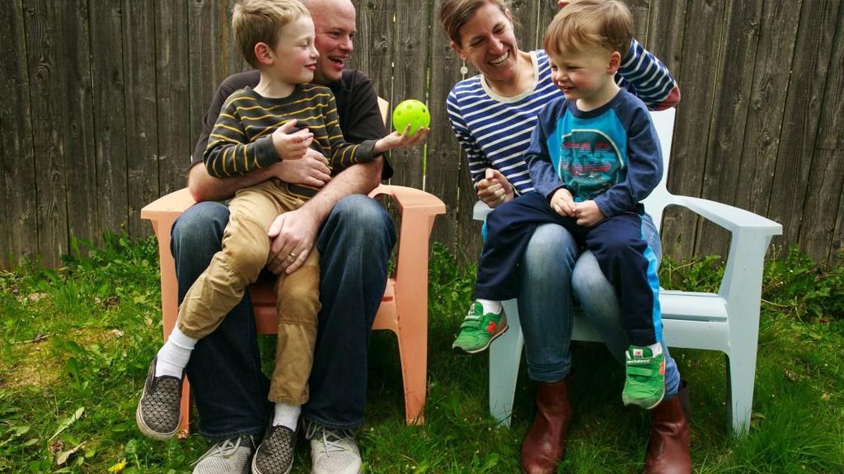 Brian and Dana Elsner enjoy time with sons Lincoln, 5, and Felix, 2, at their home in Seattle. “We do live paycheck to paycheck,” Dana said.