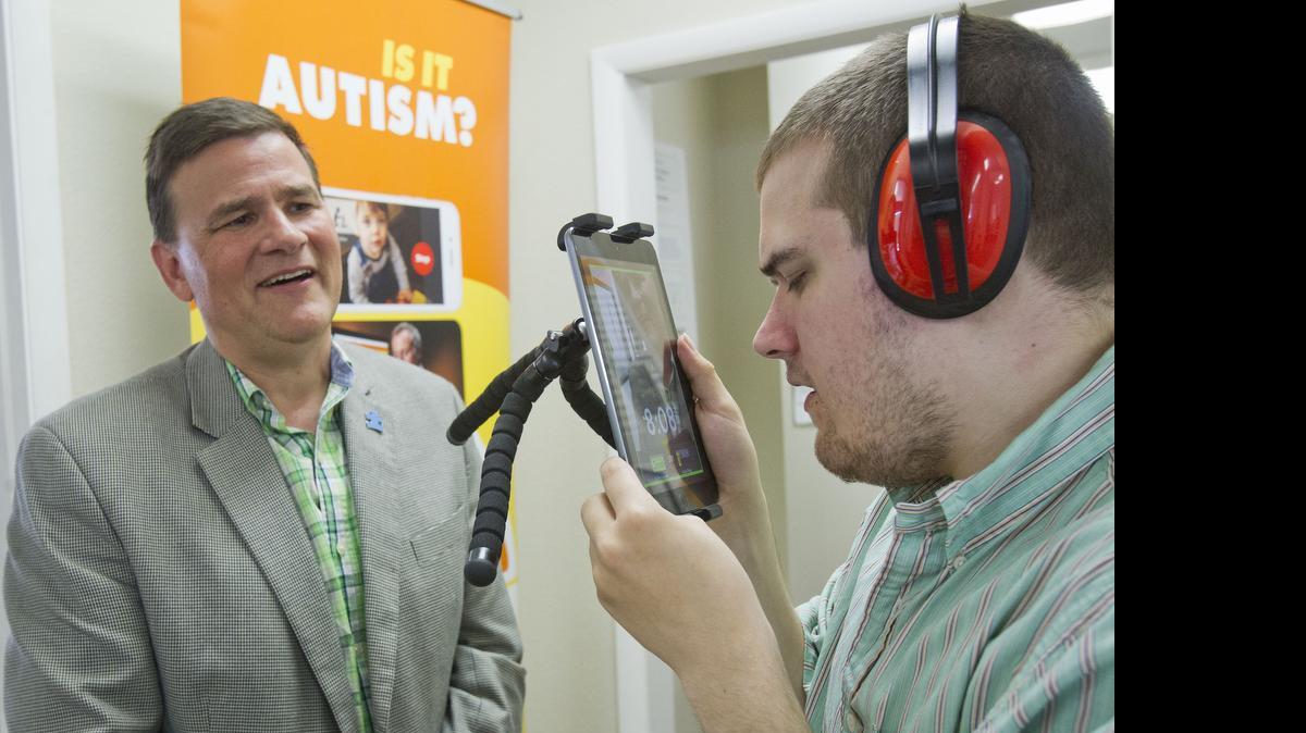 
Ron Oberleitner and his wife created a business that helps families with children who are autistic. One of their apps is a platform that allows families to capture behavior on video and send it to doctors for a diagnosis. The Oberleitne’s son, Robby, wearing ear muffs to quiet sound, helped his parents know what worked. “Robby is the inspiration,” says Ron Oberleitner. 
