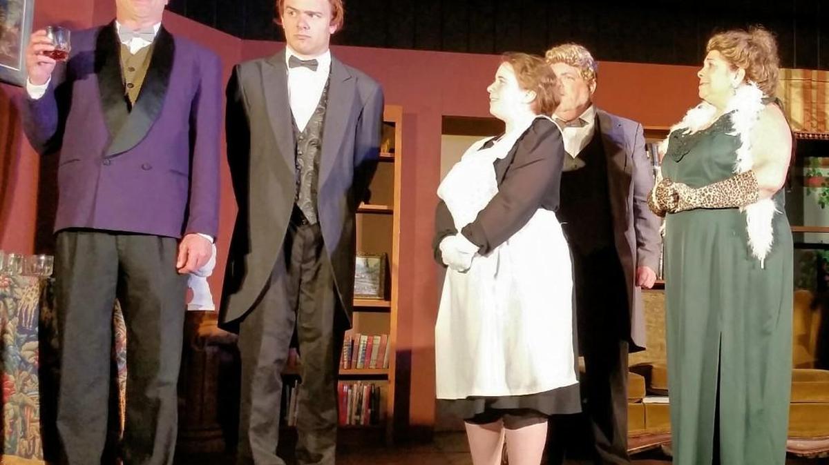 Rock Hill Community Theatre cast members rehearse ‘Play On,” a play, “Murder Most Foul” within a play. Show dates are Sunday, Friday, Saturday and May 28.