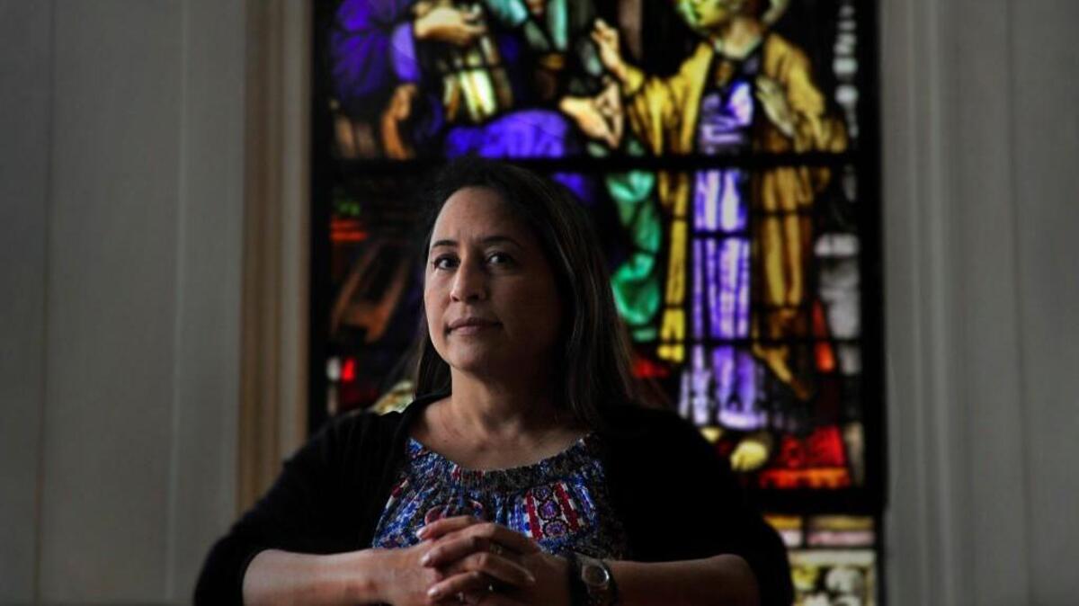 Maria Olsen of Fairhaven, Maryland, in the chapel at Stone Ridge School of the Sacred Heart, regrets that her divorced father, who left the Church over being denied Holy Communion, never received the kind of affirmation being offered by Pope Francis.