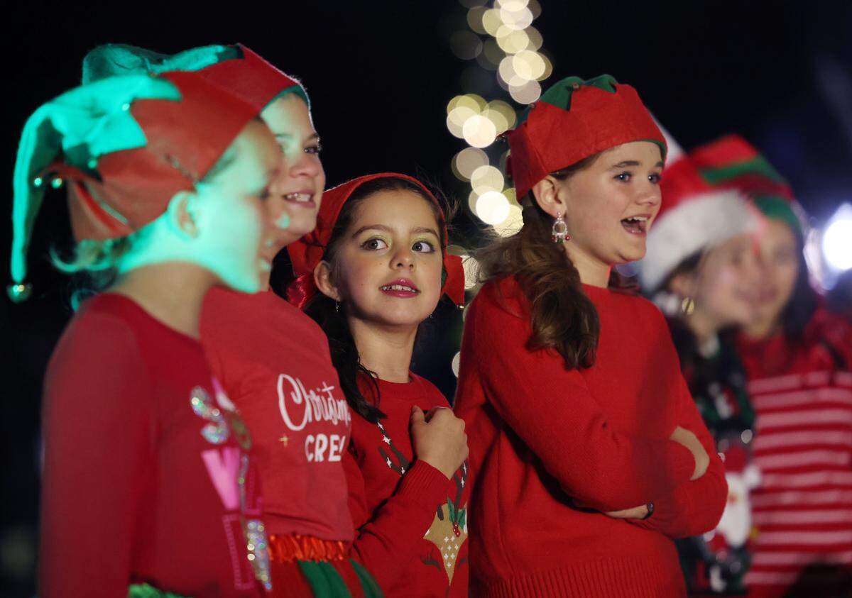 Children perform during the ChristmasVille opening ceremony Thursday in downtown Rock Hill.