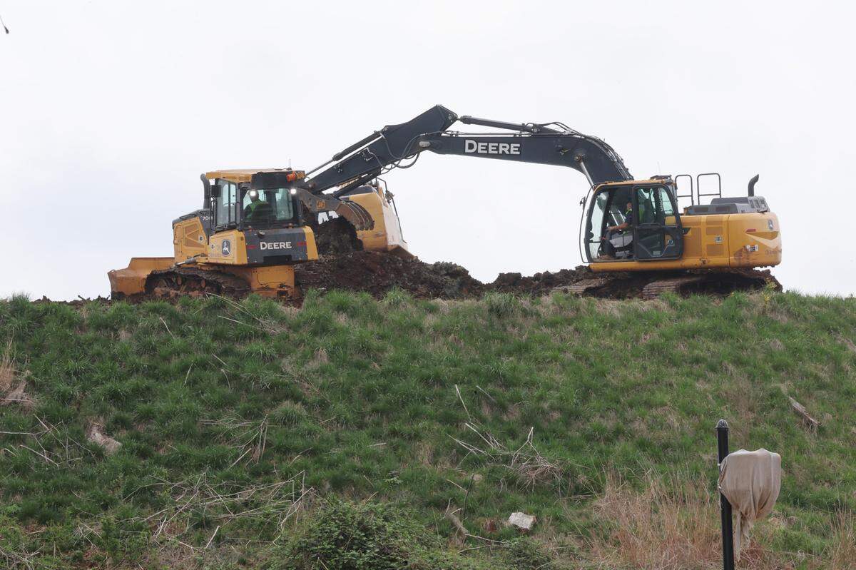 A crew works at the failed site of the Panthers training center Monday in Rock Hill. Construction workers and building inspectors are one of many industries set to grow jobs in the coming years, according to the state workforce department.