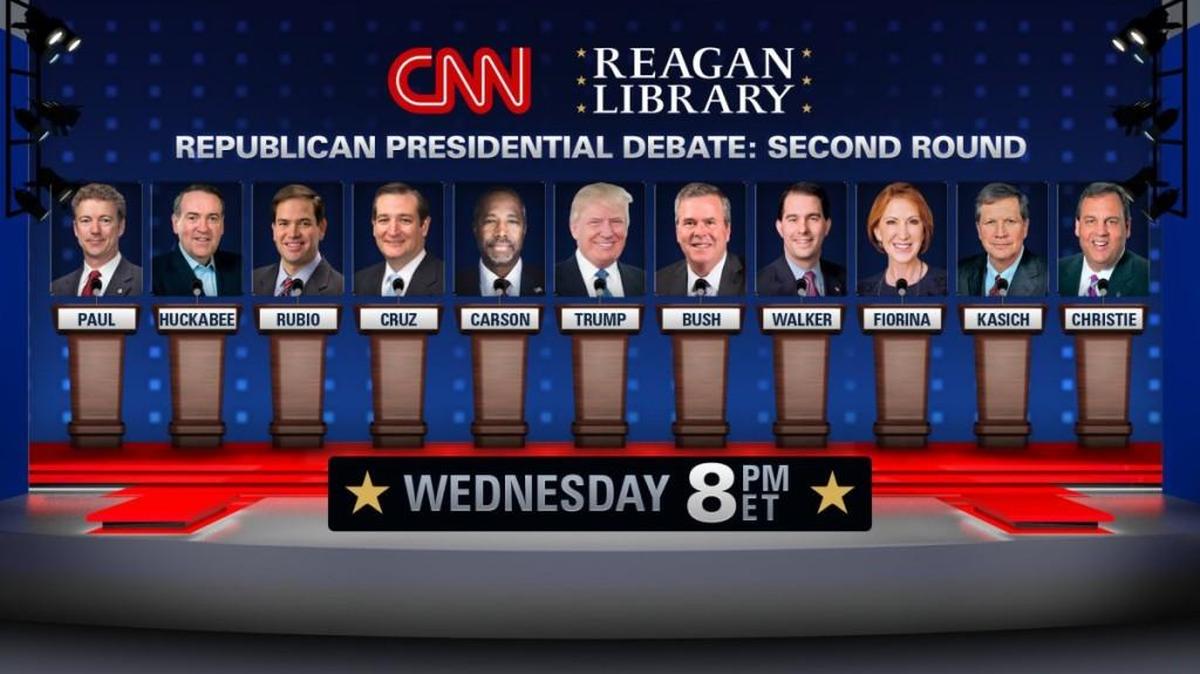 
Eleven Republican presidential candidates will debate at the Reagan Library that will be broadcast live at 8 p.m. Wednesday on CNN.
