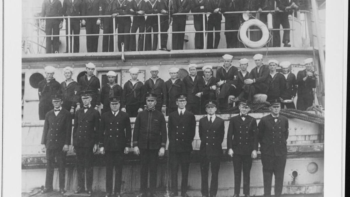 The USS Conestoga’s crew in early 1921.