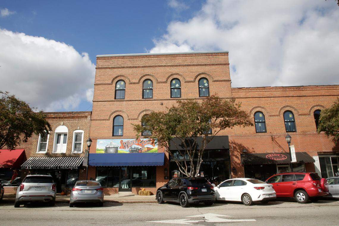 Nine new businesses have opened in downtown Clover, shown here, since the start of last year. Now building permits are issued for two restaurants, The Cattle Car and King of Fire.