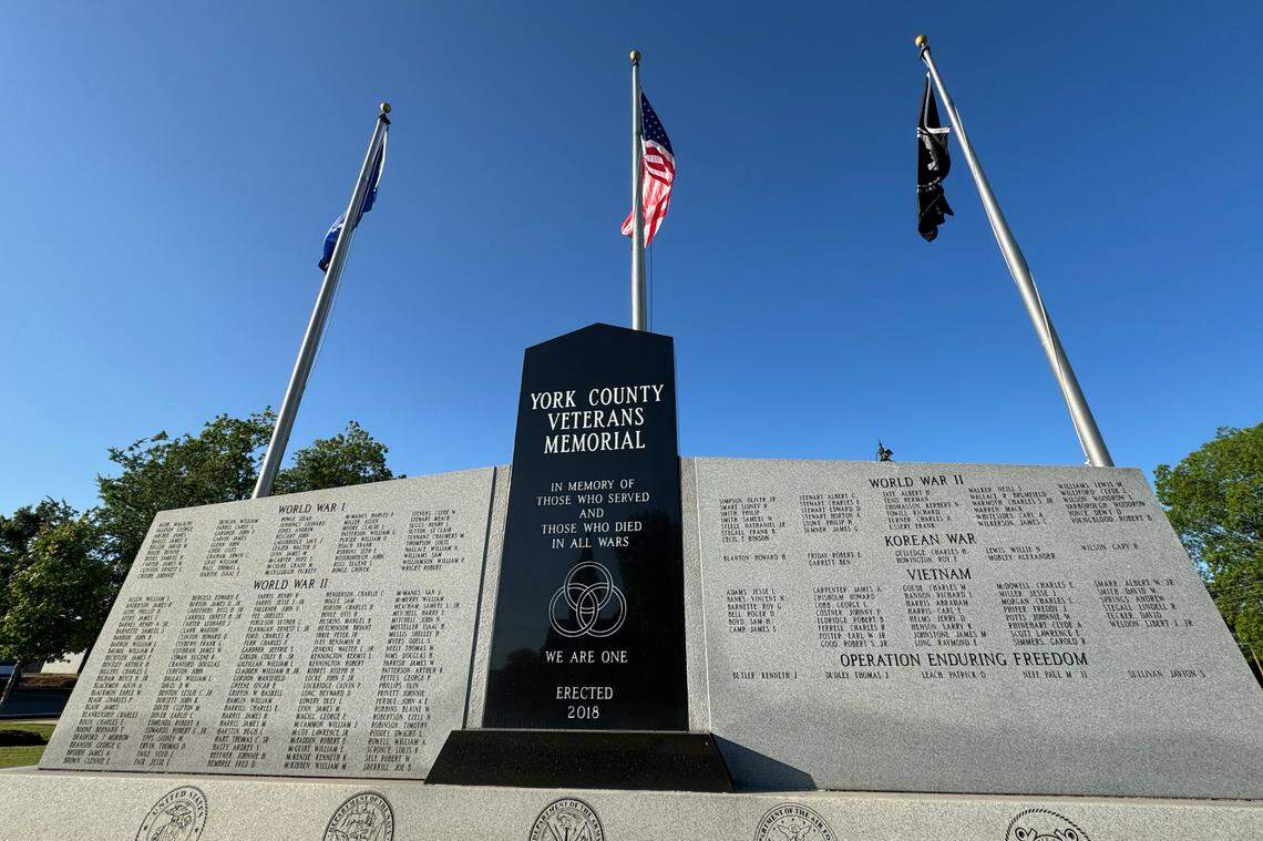 The York County Veterans Memorial lists names from World War I, World War II, Korean War, Vietnam and Operation Enduring Freedom.