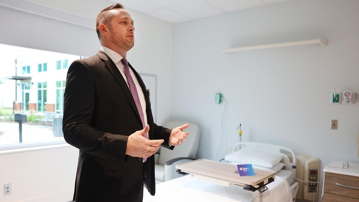 Scott Butler, CEO of Encompass Health Rehabilitation Hospital of Fort Mill, talks about the new facility Thursday.