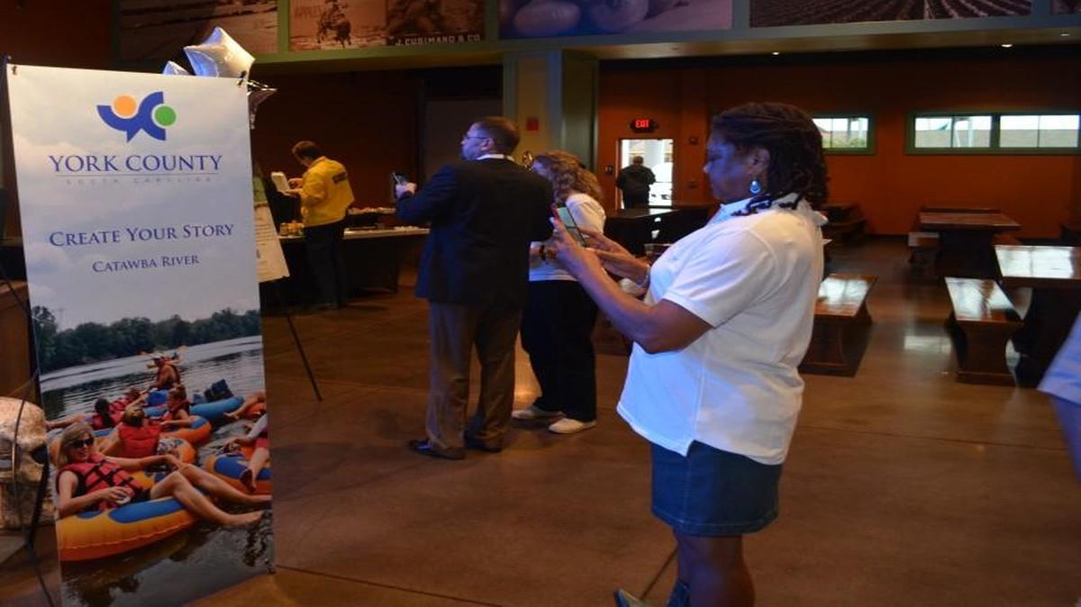 
The new logo and advertising banners for the Rock Hill/York County Convention and Visitors Bureau were released Thursday at Carowinds in Fort Mill.
