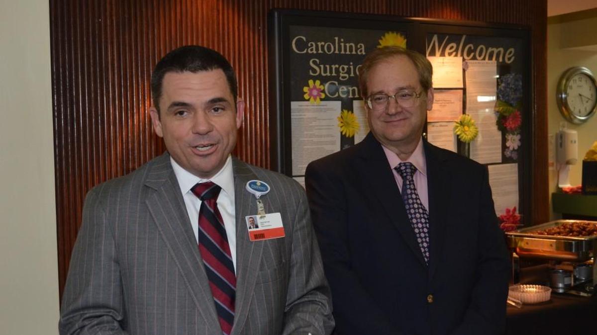 
Bill Masterton, left, president and CEO of Piedmont Medical Center and Dr. Gregory Parson, medical director for the Carolina Surgical Center. 
