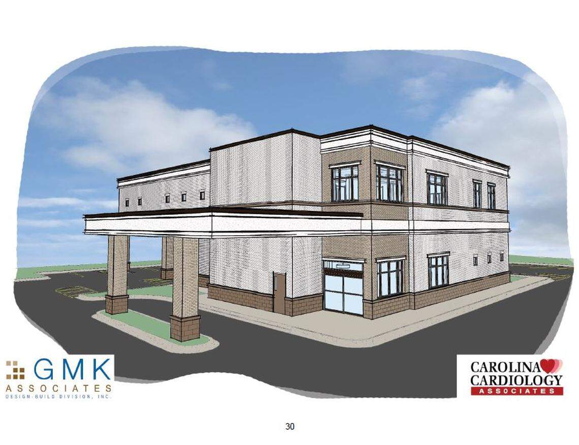 A rendering shows plans for Carolina Cardiology on Munn Road in Fort Mill.