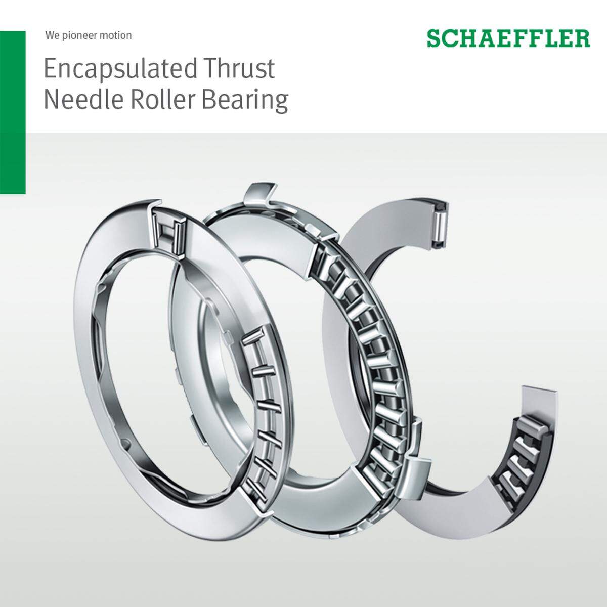 Encapsulated thrust needle roller bearing produced in Fort Mill by Schaeffler