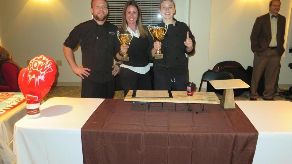 Members of the Pump House of Rock Hill celebrate their win Thursday in the Chocolate Throwdown.