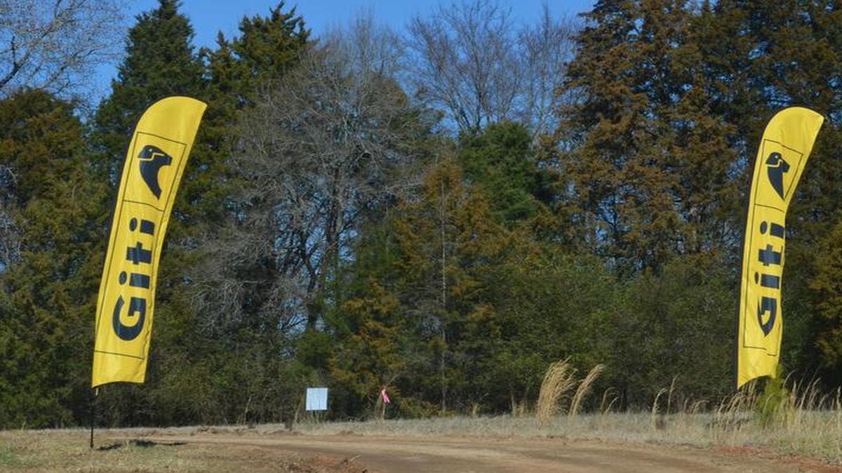 
Giti banner line the road that will be the entry to the plant of S.C. 9 near Richburg. The company is trying to protect many of the wooded acres as it develops the site. 
