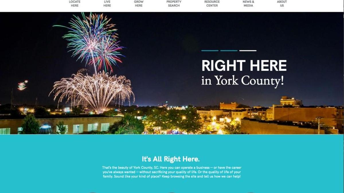 This photo shows a screenshot of the updated York County Economic Development website.