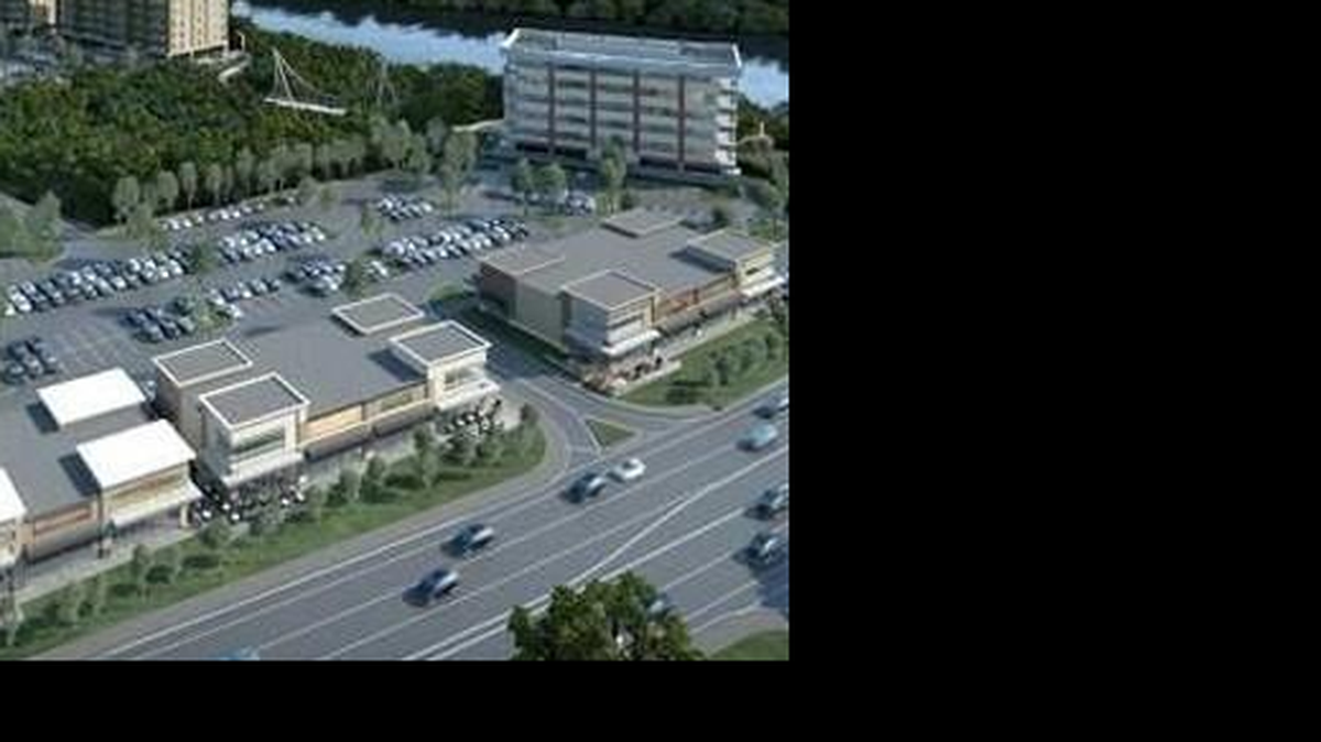 A rendering of what an aerial view of the planned Riverside on the Catawba development may look like.