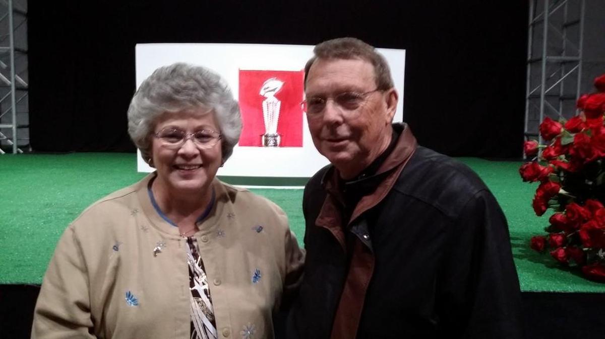 Ruth and Walt Whitman at a VIP reception before the Rose Bowl.