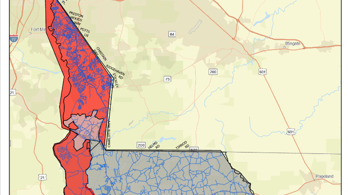 A map provided by Lancaster County shows where a residential moratorium will go, highlighted in red.