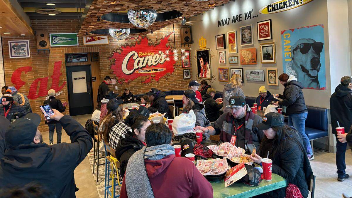 The dining room at Raising Cane’s was full on Tuesday morning in Rock Hill, where the company opened its first location in the Charlotte region.
