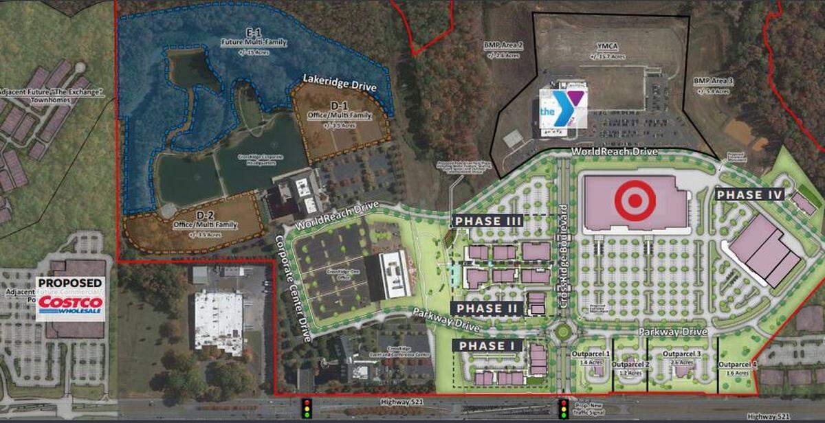 The CrossRidge development in Indian Land will add a new Target store along Charlotte Highway.