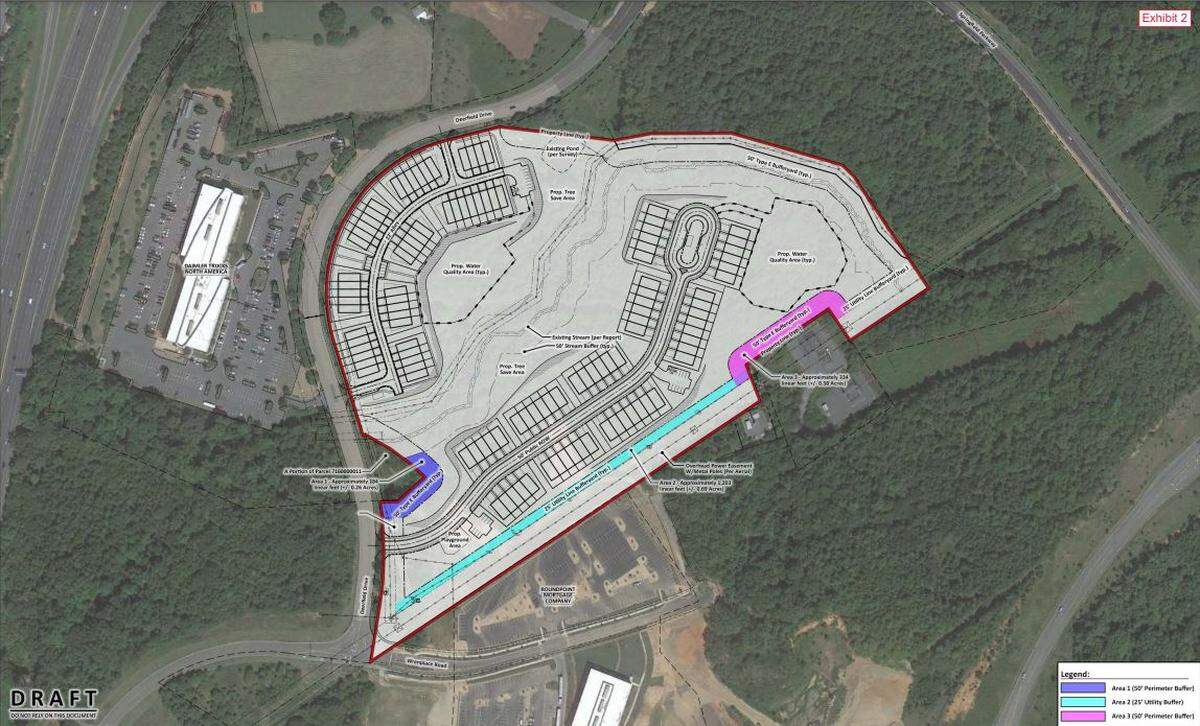 New townhomes are proposed on the former Knights Stadium site in Fort Mill.