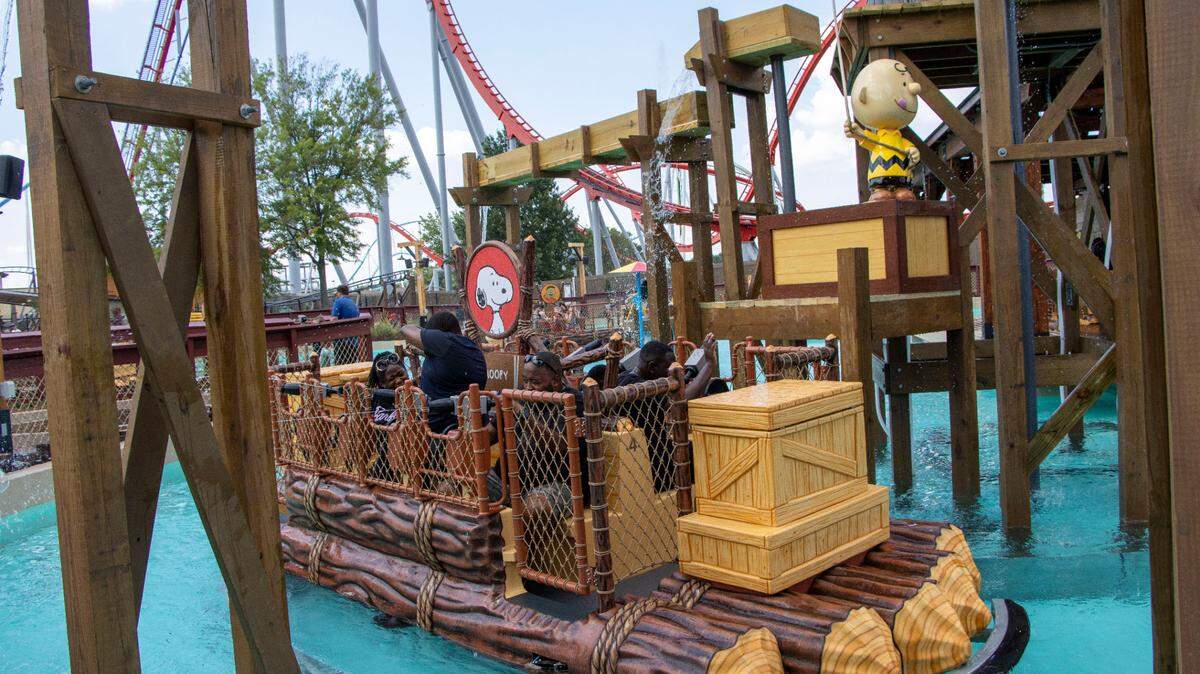 Charlie Brown’s River Raft Blast is open at Carowinds.