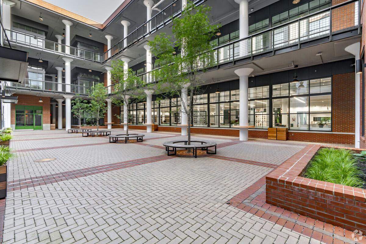 The courtyard area at The Thread in Rock Hill is part of redevelopment plans for former mill and warehouse space downtown.