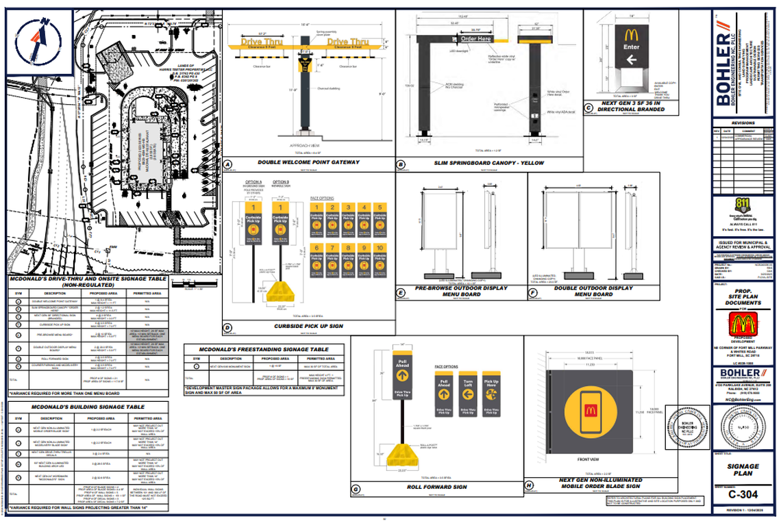 Submitted plans show details of a new McDonald’s restaurant coming to Fort Mill.