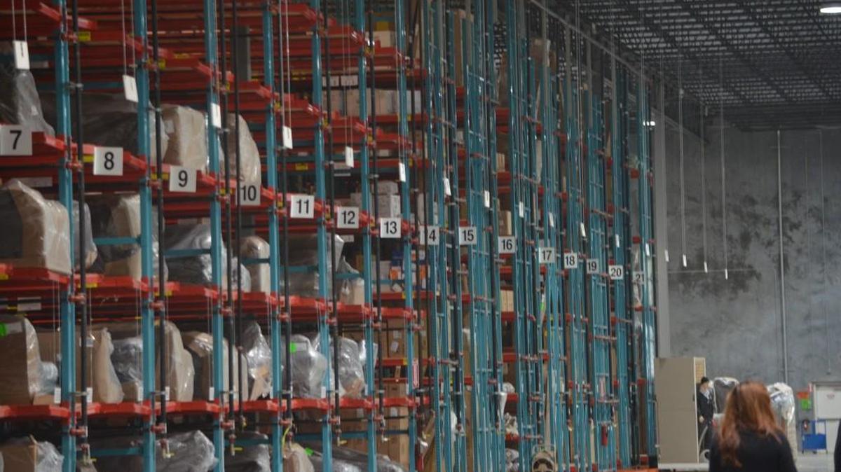 Broad River Furniture designed its warehouse space with 32-foot high ceilings, giving it four times more storage that it previously had, company officials said.