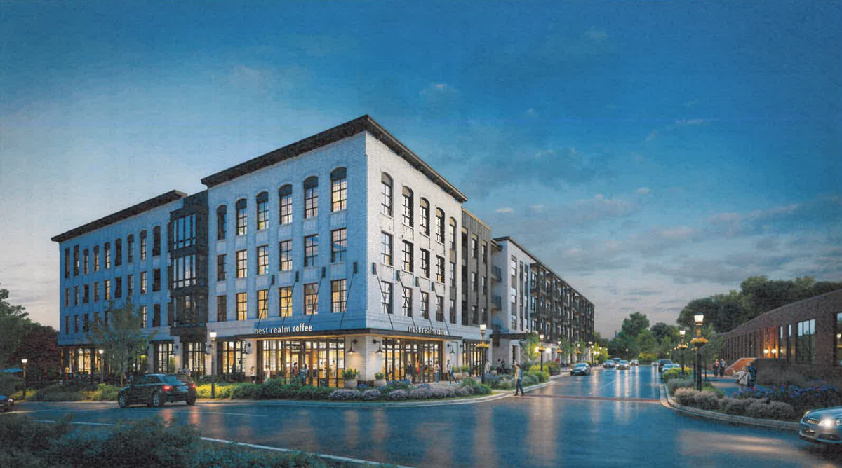 A rendering shows plans for Williamson Mill, a downtown proposal to transform long-time mill space and connect Main Street to other parts of downtown.